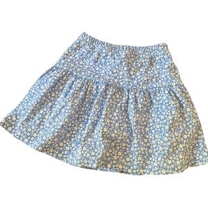 JoJo Maman Bebe Girls Blue | White Floral Skirt size: 5-6